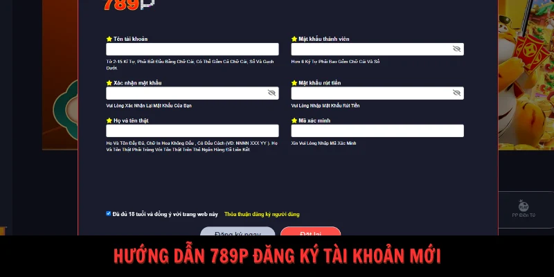 Hướng dẫn 789P đăng ký tài khoản mới